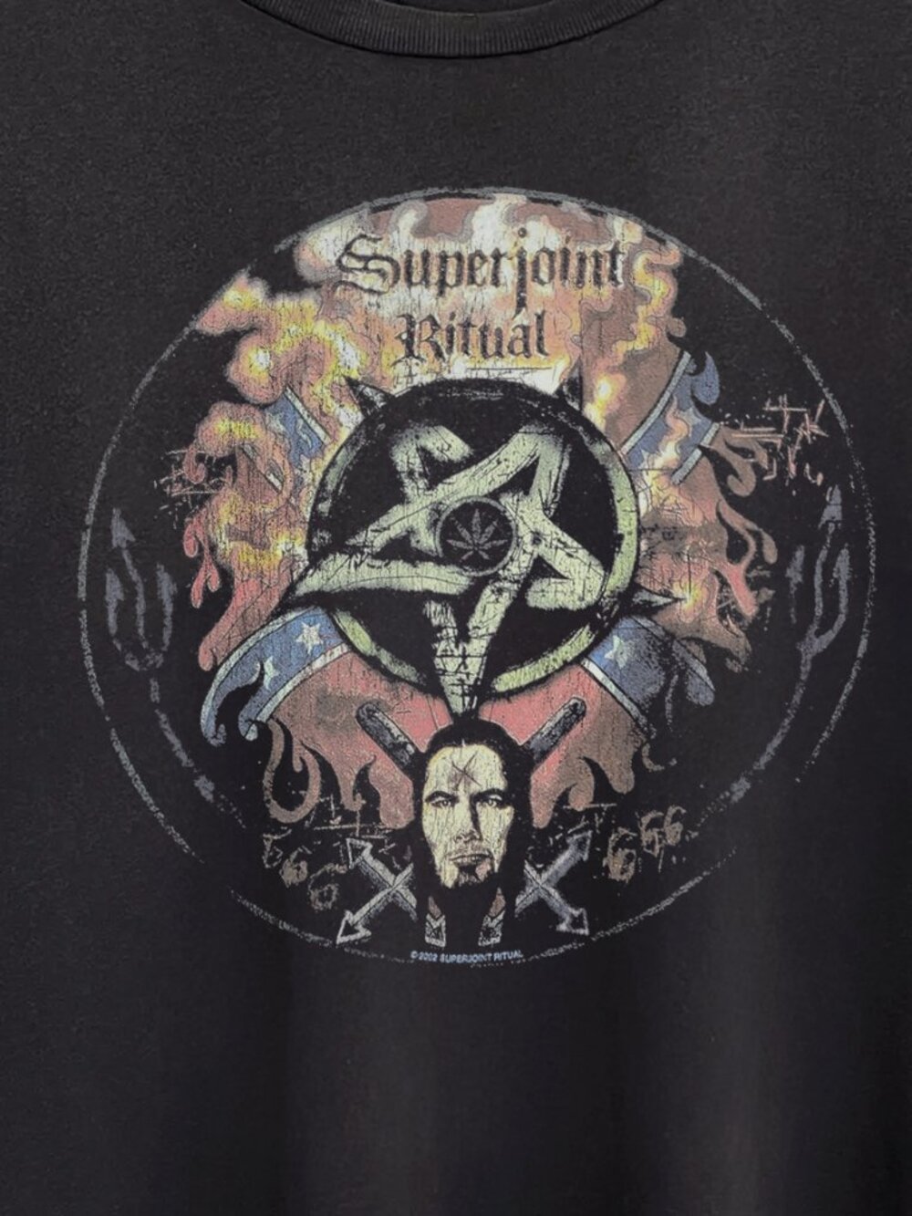 2002 Superjoint Ritual Washed Black Tee 252 - Picture 2 of 5